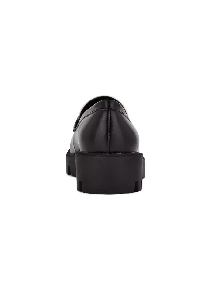 Женские пенни-лоферы Maibel на массивной подошве Nine West — изображение 3 из 5, черный/белый