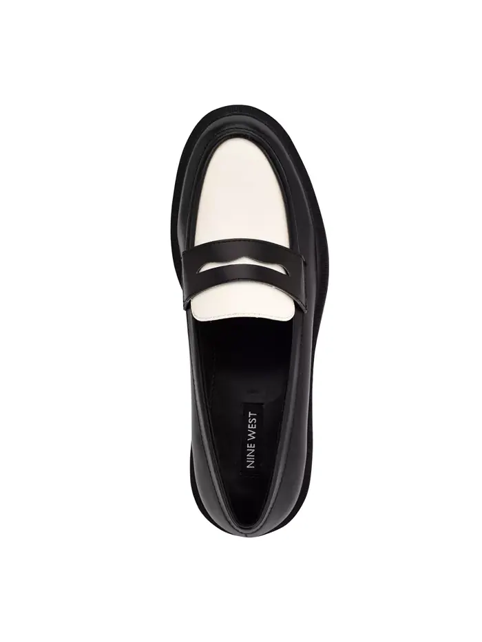 Женские пенни-лоферы Maibel на массивной подошве Nine West — изображение 4 из 5, черный/белый