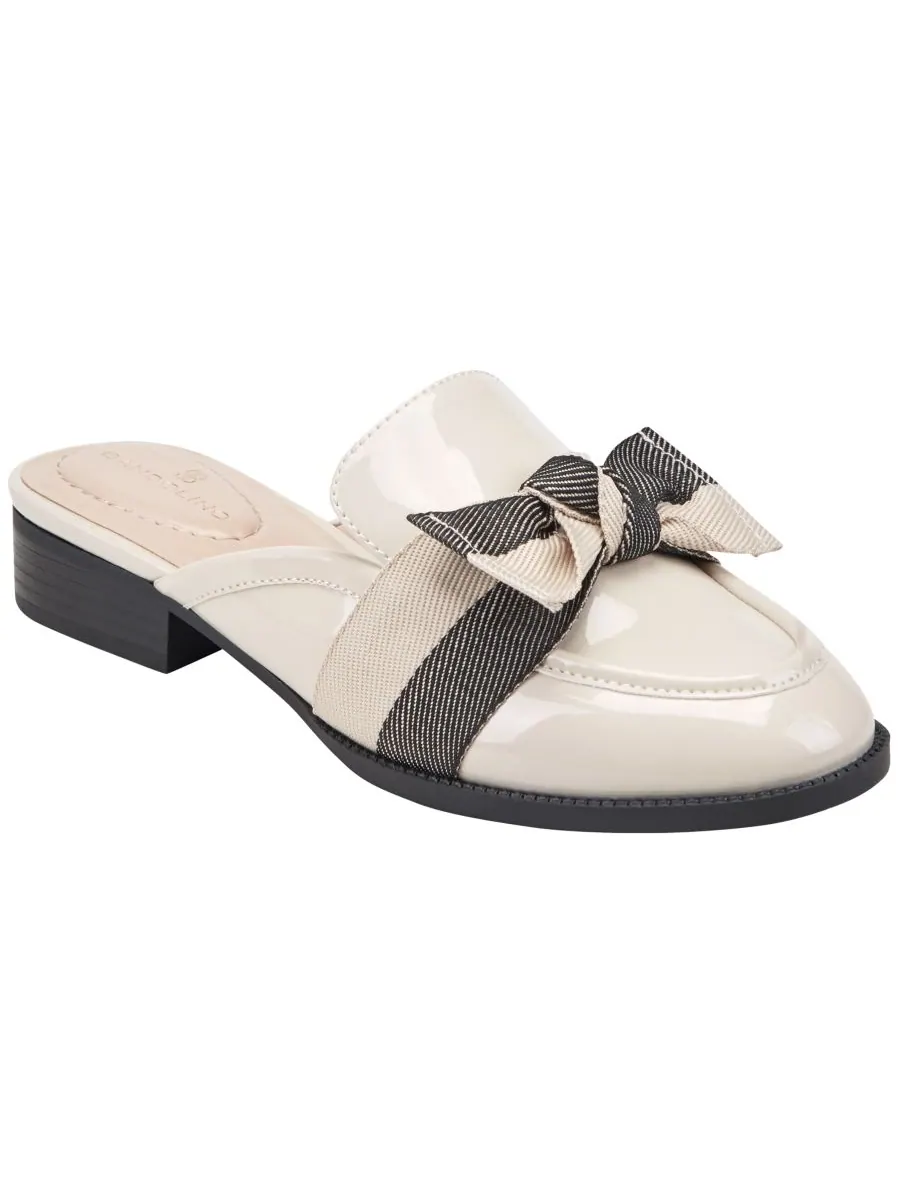 Женские мюли-лоферы Leilani Bow Slip-On Tailored Mule Loafers Bandolino — изображение 1 из 5, белый/черный
