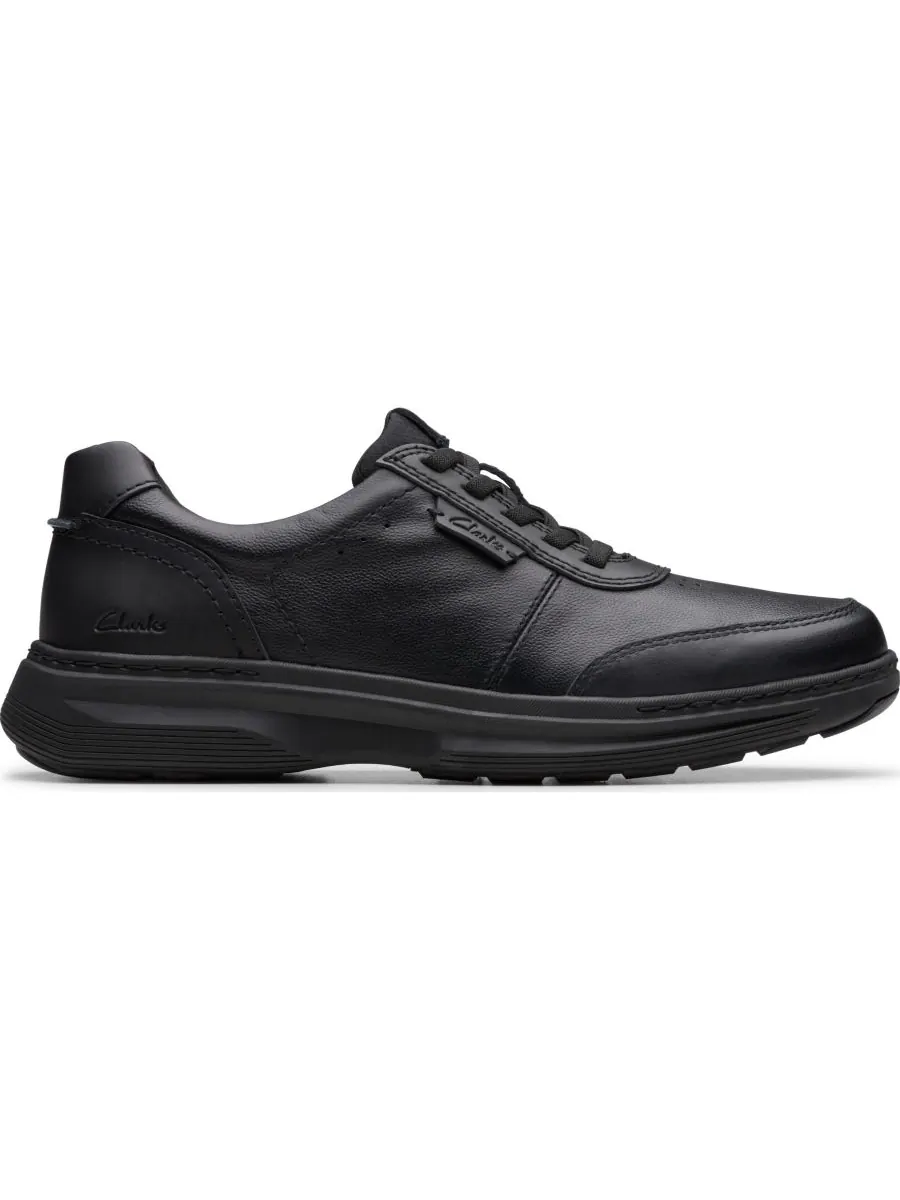 Кроссовки мужские Clarks Craftwell, повседневные, на шнуровке, кожаные — изображение 2 из 8, черный