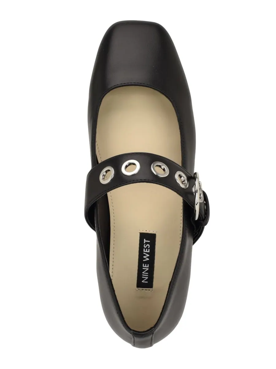 Женские туфли на плоской подошве с квадратным носком Kebba Mary Jane Nine West — изображение 4 из 5, черный