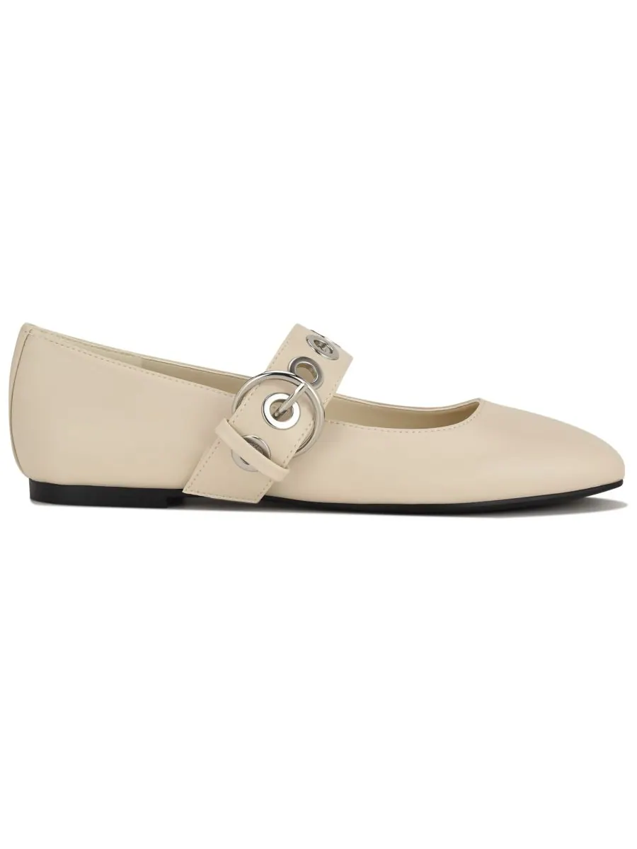 Женские туфли на плоской подошве с квадратным носком Kebba Mary Jane Nine West — изображение 2 из 5, белый