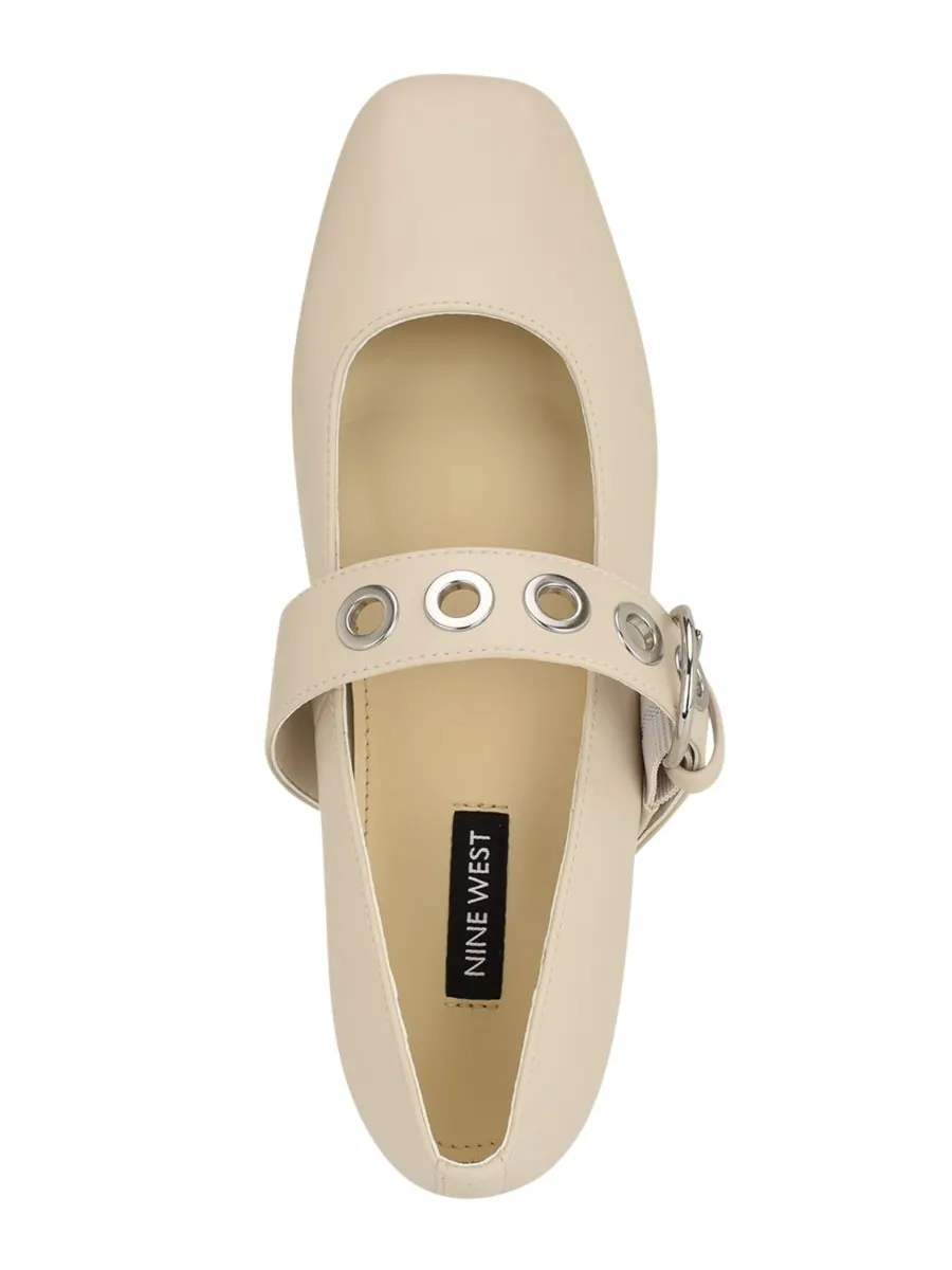 Женские туфли на плоской подошве с квадратным носком Kebba Mary Jane Nine West — изображение 4 из 5, белый