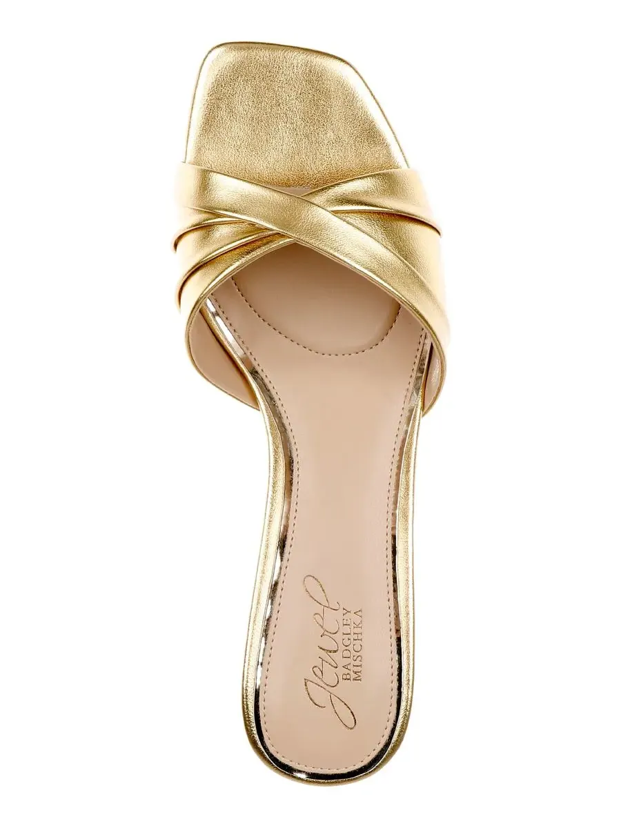 Женские сандалии-шлепанцы Paris Jewel Badgley Mischka — изображение 4 из 5, золотистый металлик