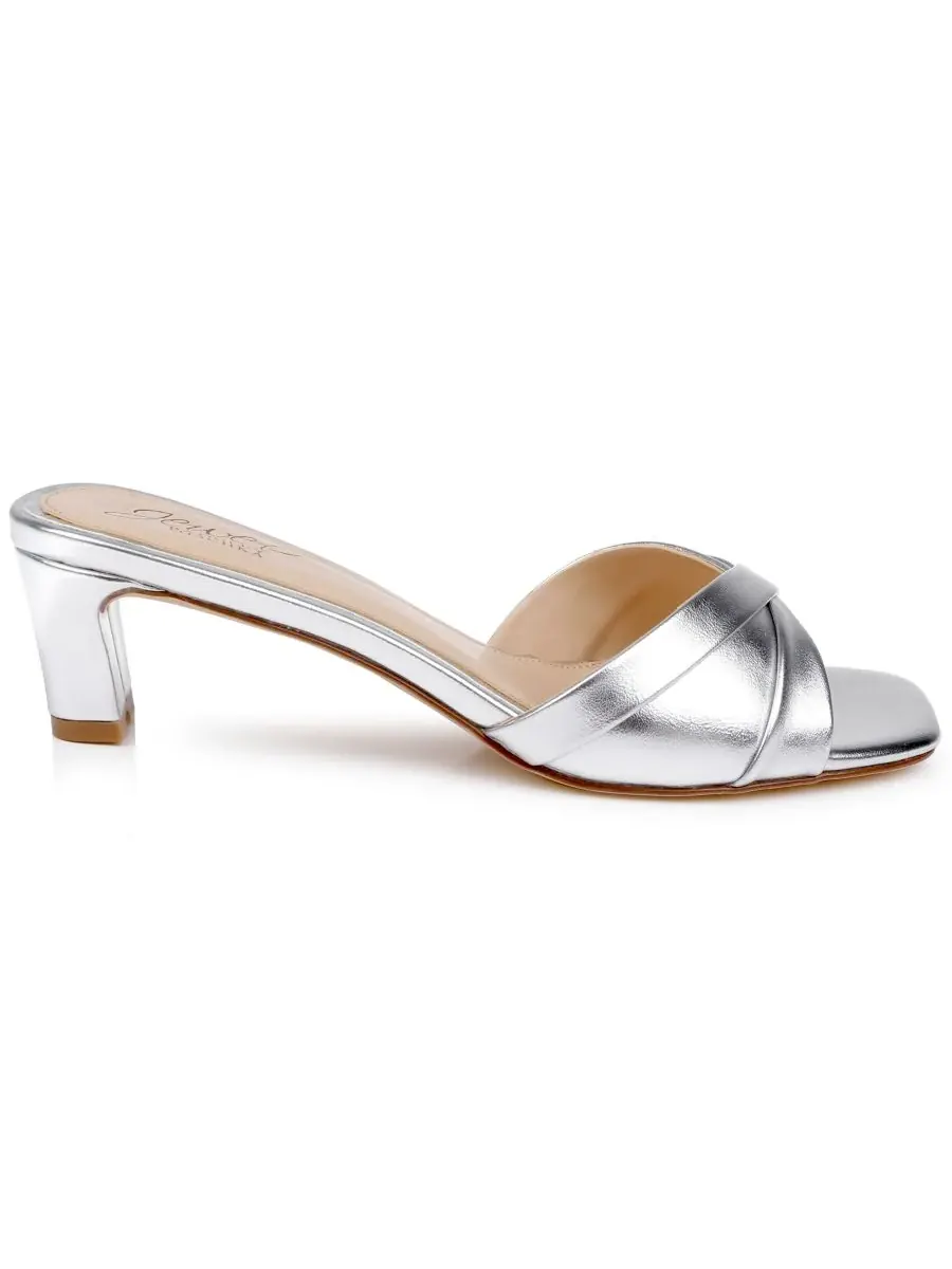Женские сандалии-шлепанцы Paris Jewel Badgley Mischka, серебро metallic — изображение 2 из 5, серебристый металлик