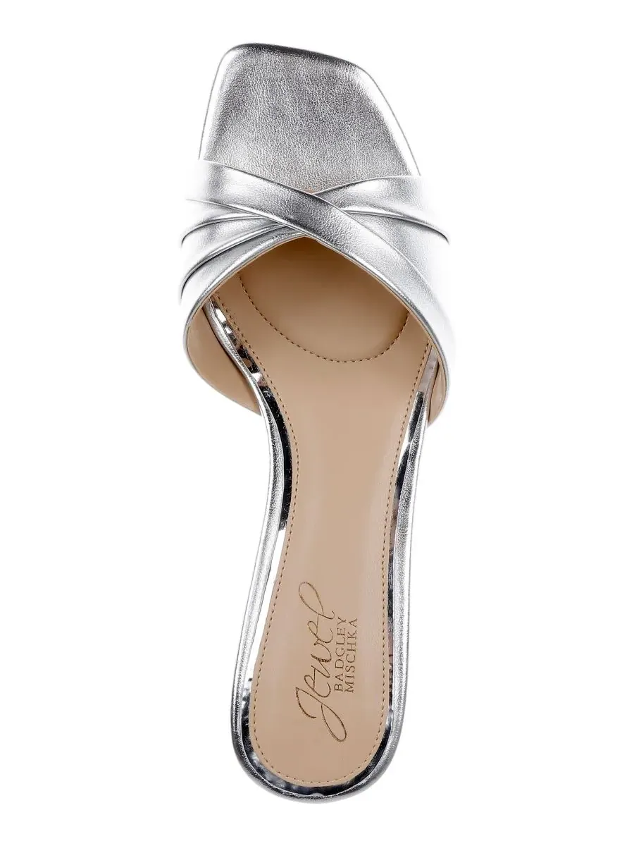 Женские сандалии-шлепанцы Paris Jewel Badgley Mischka, серебро metallic — изображение 4 из 5, серебристый металлик