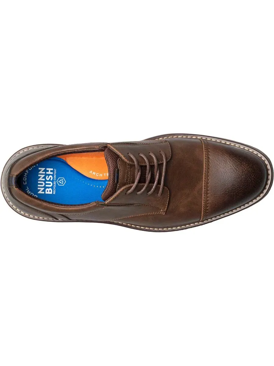 Мужские оксфорды Gates с мыском Cap Toe Nunn Bush — изображение 6 из 7, коричневый мульти