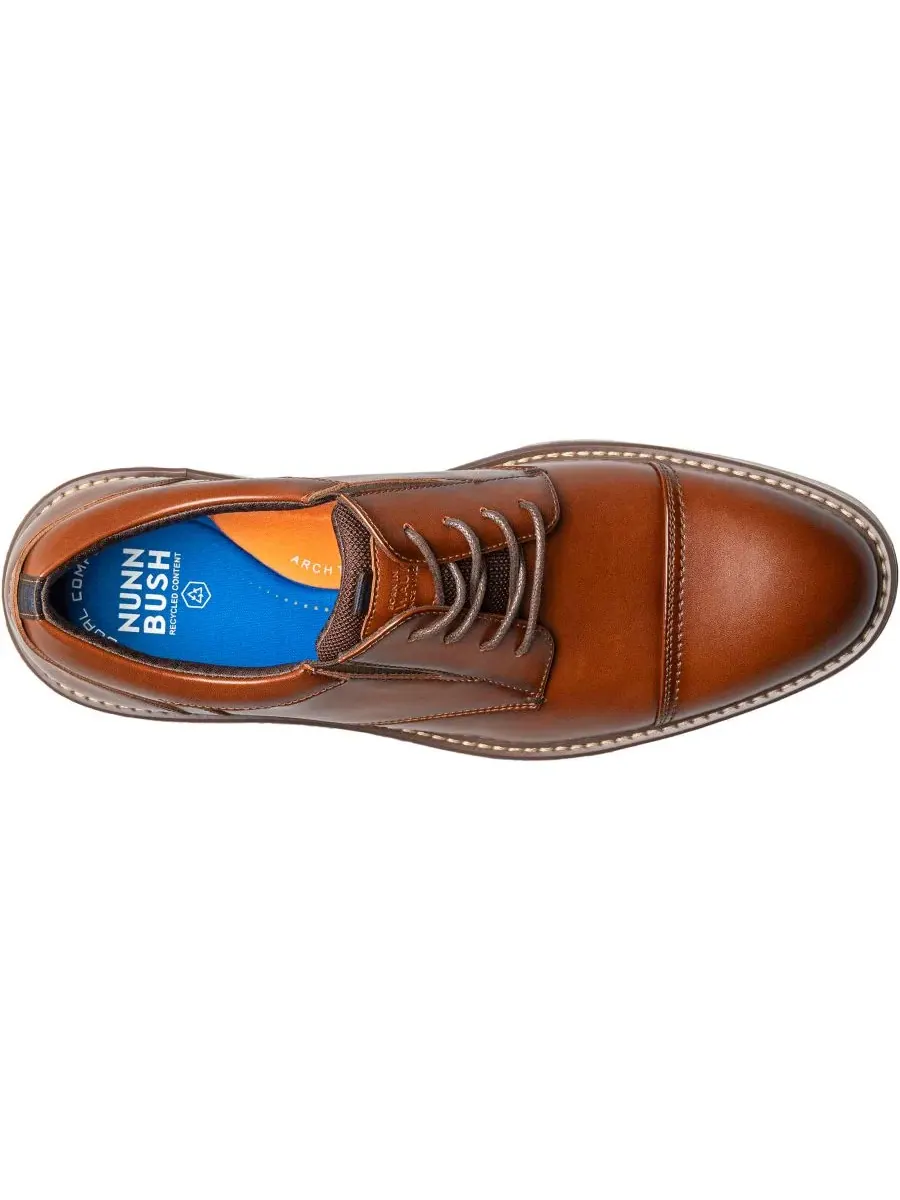 Мужские оксфорды Gates с мыском Cap Toe Nunn Bush — изображение 6 из 7, коньячный мульти