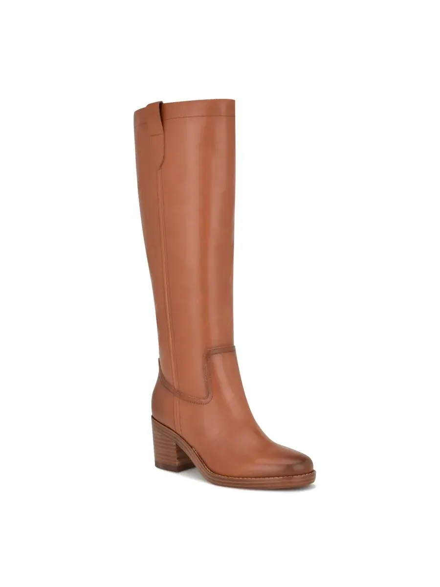 Женские высокие сапоги Hecee на массивном каблуке Nine West — изображение 1 из 5, коньячный