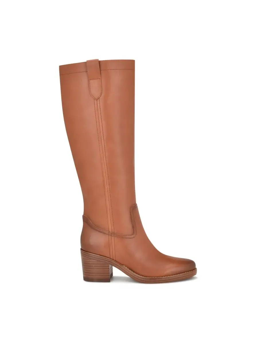 Женские высокие сапоги Hecee на массивном каблуке Nine West — изображение 2 из 5, коньячный