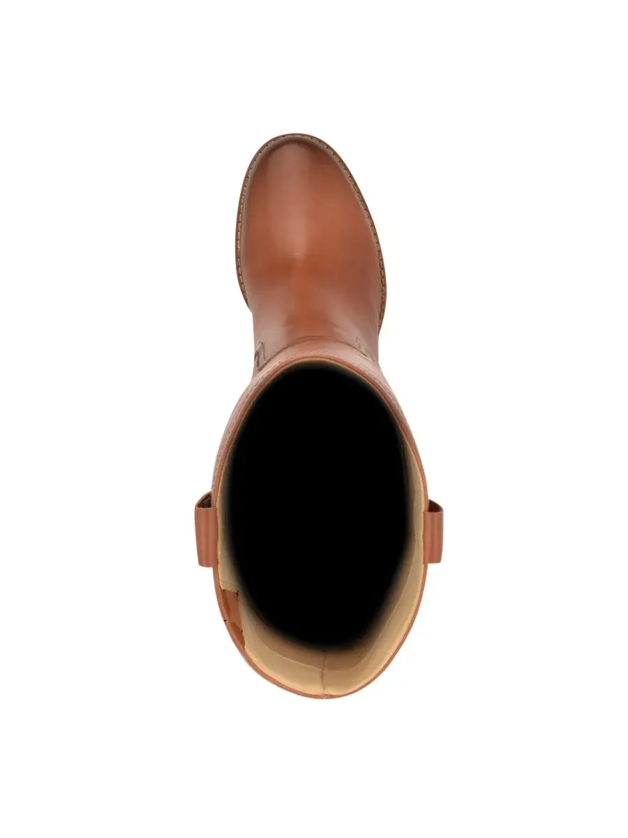 Женские высокие сапоги Hecee на массивном каблуке Nine West — изображение 4 из 5, коньячный