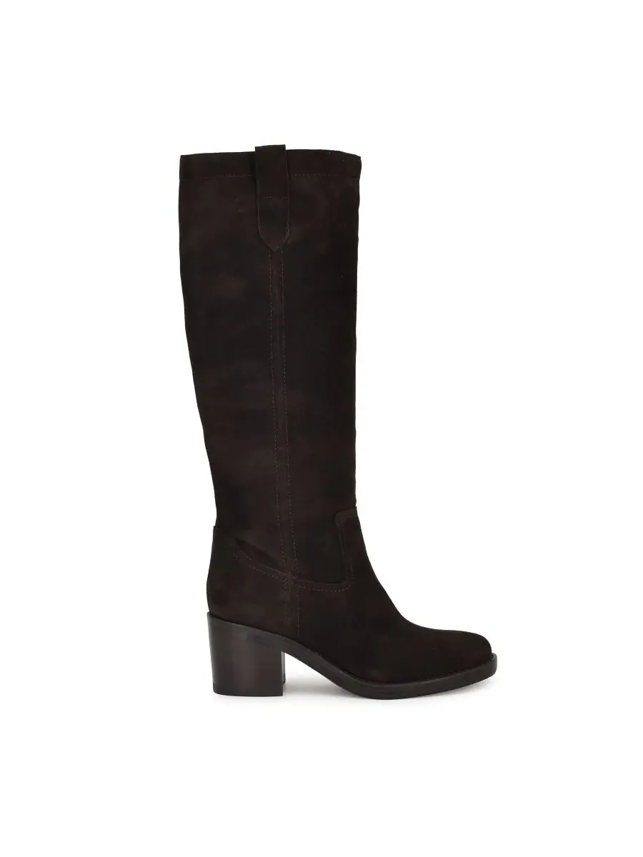 Женские высокие сапоги Hecee на массивном каблуке Nine West — изображение 2 из 5, темный коричневый
