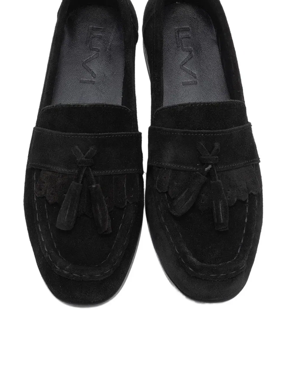 Женские кожаные лоферы с кисточками Lupen Forever & Always Shoes — изображение 3 из 5, черный