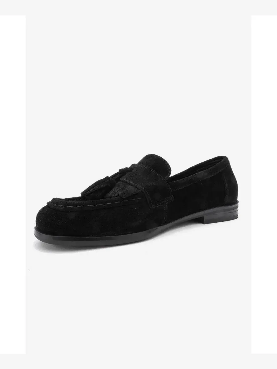 Женские кожаные лоферы с кисточками Lupen Forever & Always Shoes — изображение 4 из 5, черный