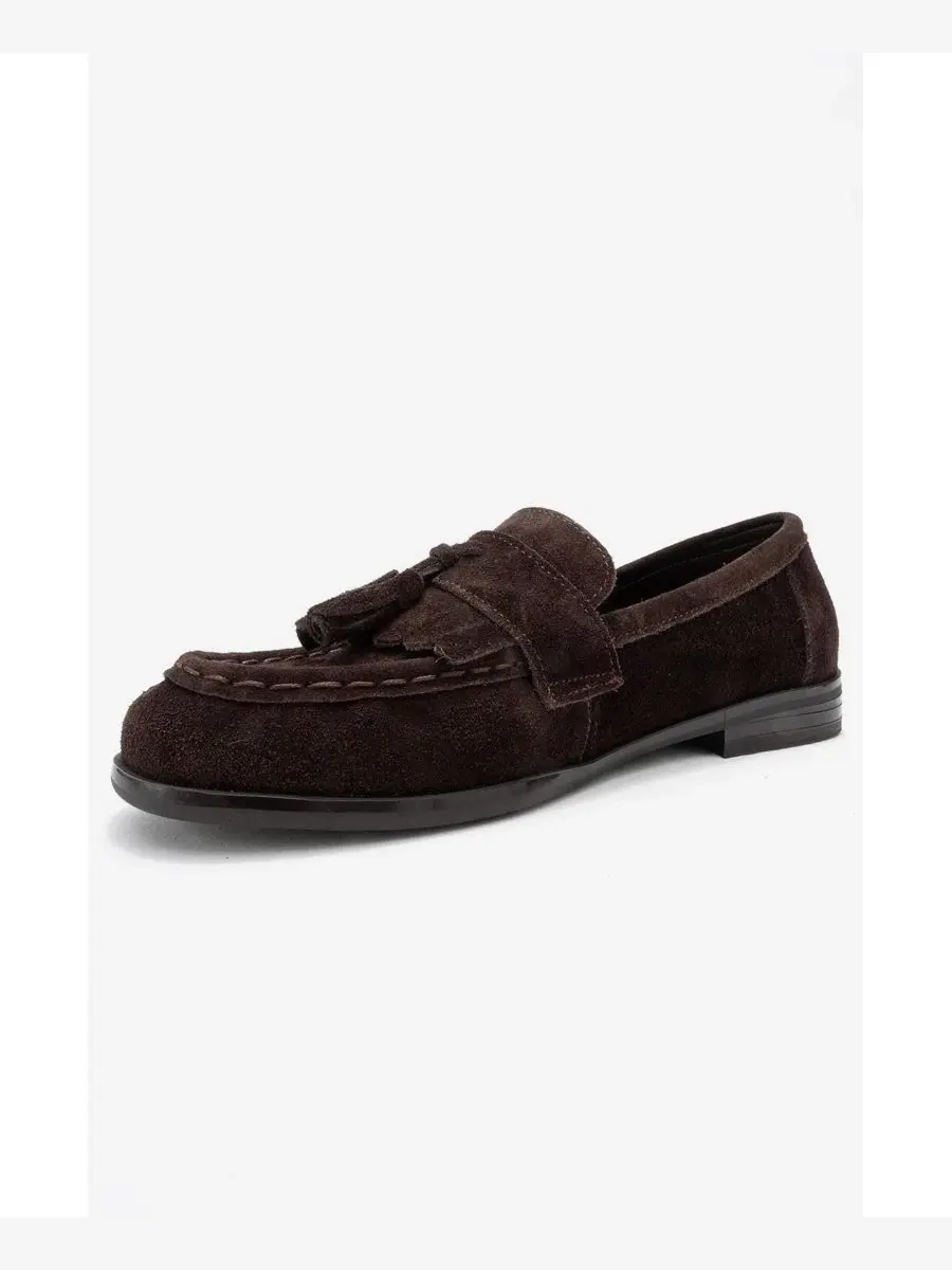 Женские кожаные лоферы с кисточками Lupen Forever & Always Shoes — изображение 3 из 5, коричневый