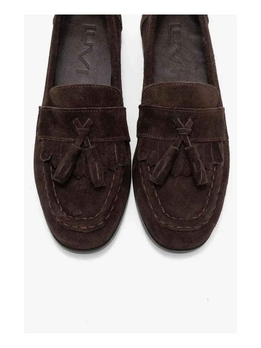 Женские кожаные лоферы с кисточками Lupen Forever & Always Shoes — изображение 4 из 5, коричневый
