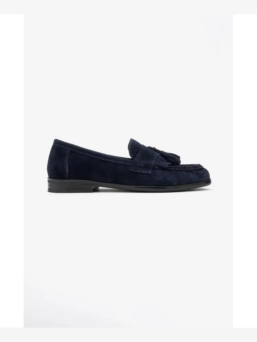 Женские кожаные лоферы с кисточками Lupen Forever & Always Shoes — изображение 2 из 5, темно-синий