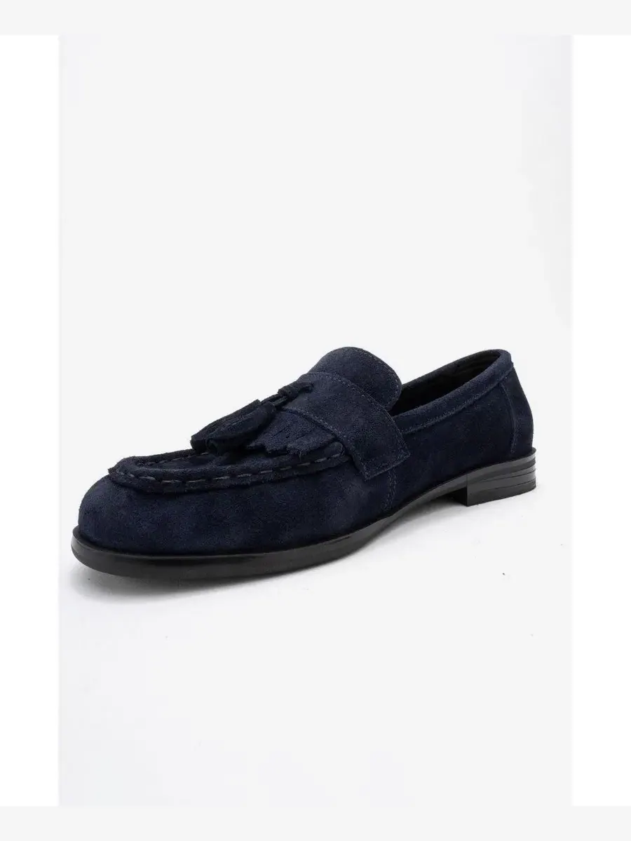 Женские кожаные лоферы с кисточками Lupen Forever & Always Shoes — изображение 4 из 5, темно-синий