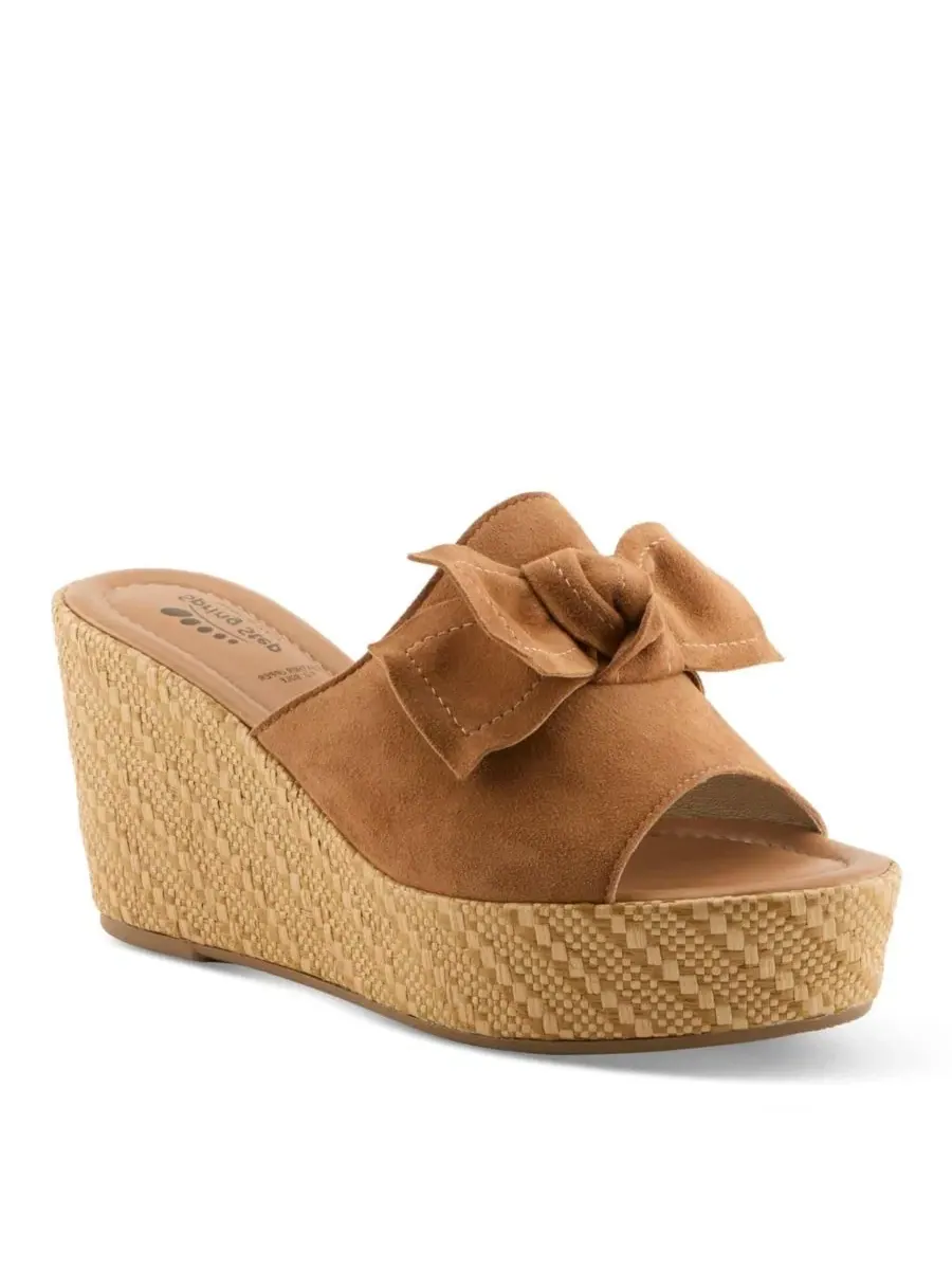 Сандалии-клины с бантом Ellyn-Woven Spring Step — изображение 1 из 7, бежевый