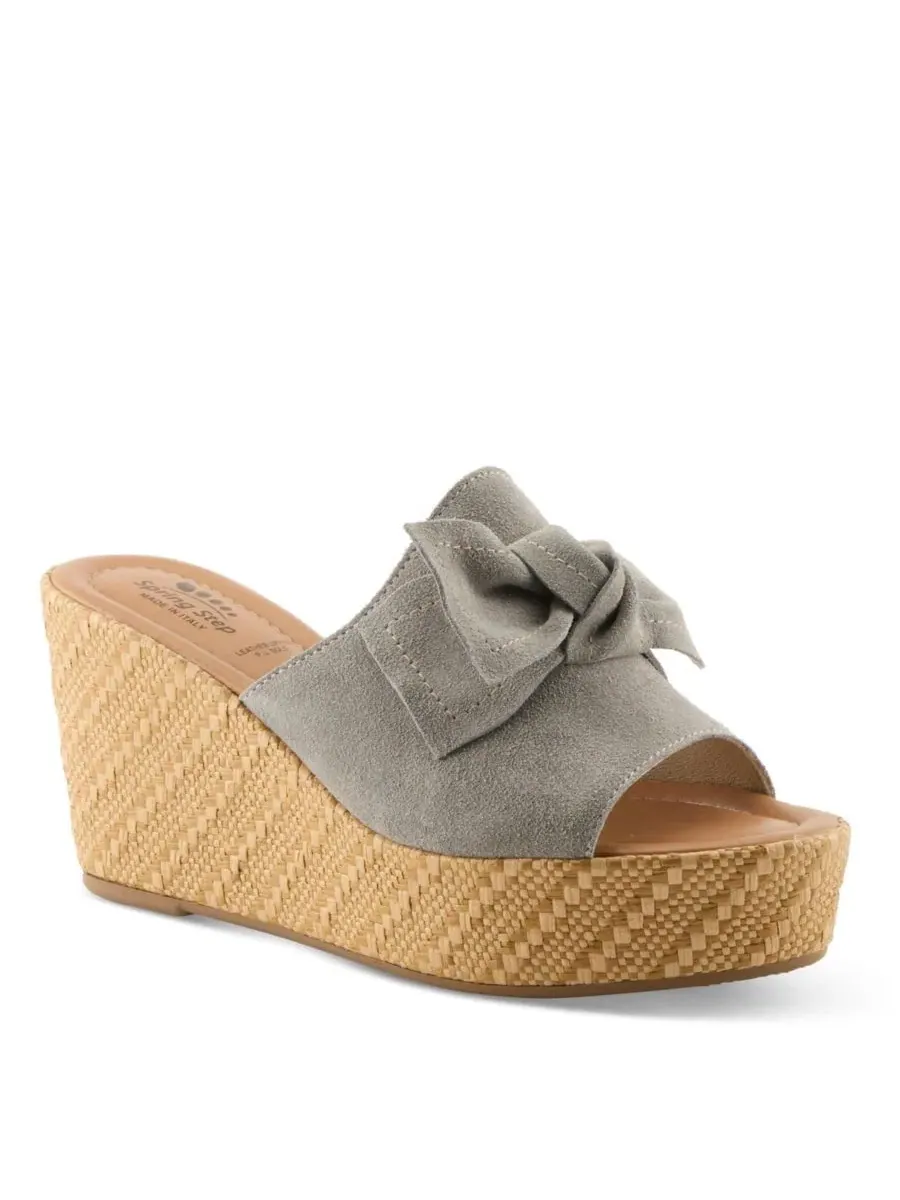 Сандалии-танкетки с бантом Ellyn-Woven Spring Step — изображение 1 из 6, серый