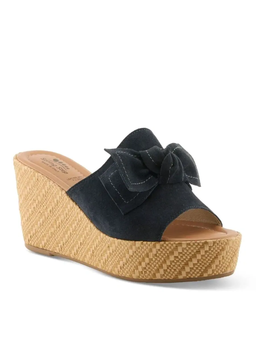 Босоножки-танкетки из замши с бантом Ellyn-Woven Spring Step