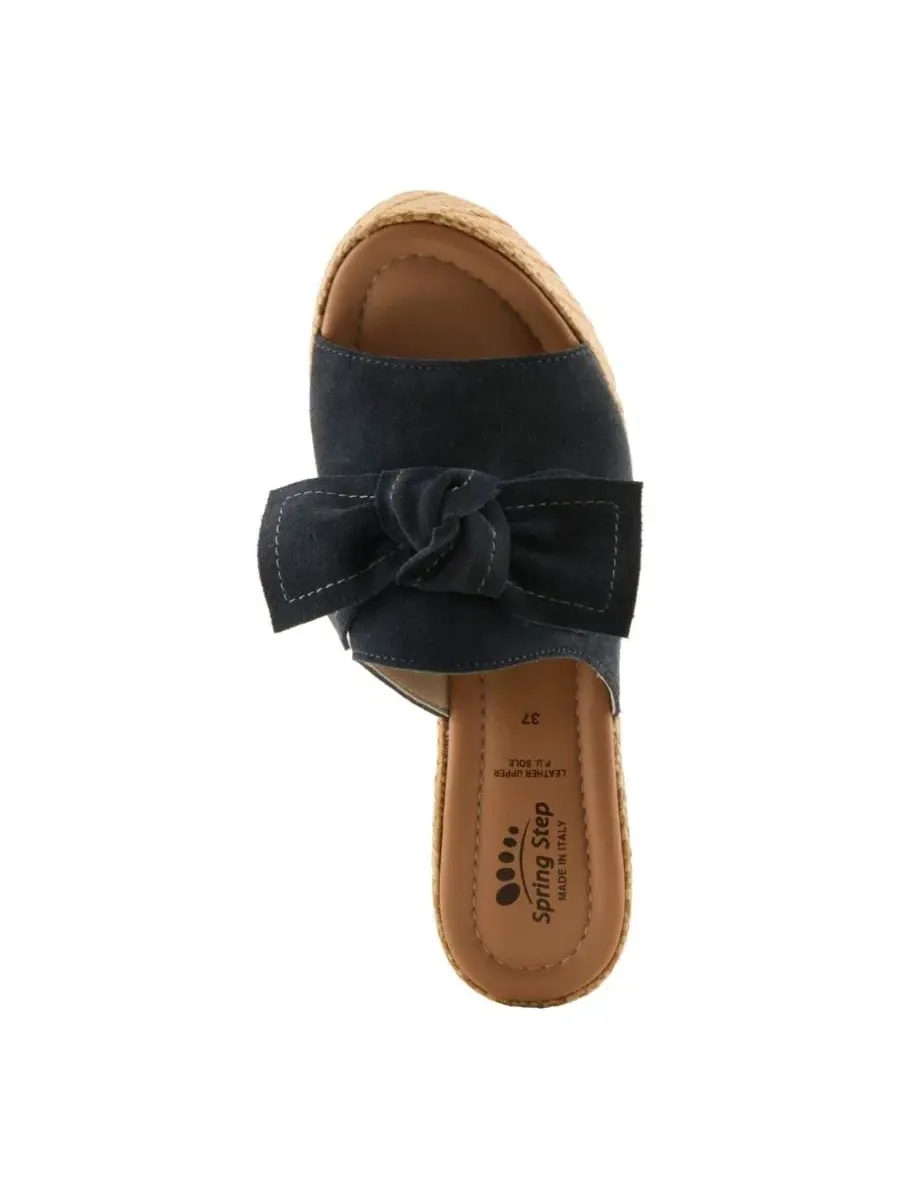 Босоножки-танкетки из замши с бантом Ellyn-Woven Spring Step — изображение 3 из 7, темно-синий