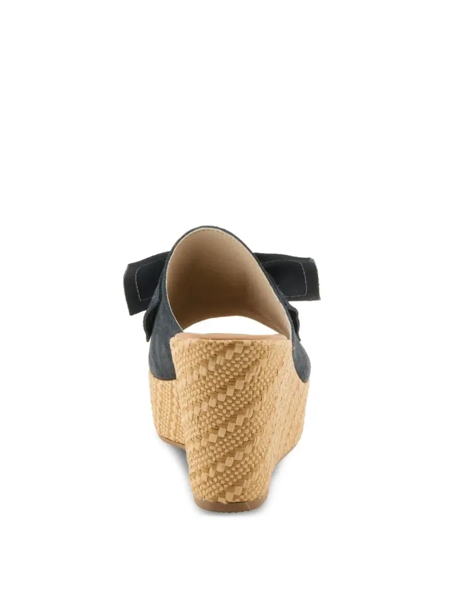 Босоножки-танкетки из замши с бантом Ellyn-Woven Spring Step — изображение 4 из 7, темно-синий