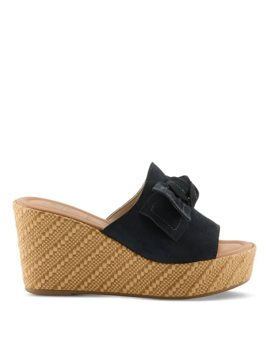Босоножки-танкетки из замши с бантом Ellyn-Woven Spring Step — изображение 5 из 7, темно-синий