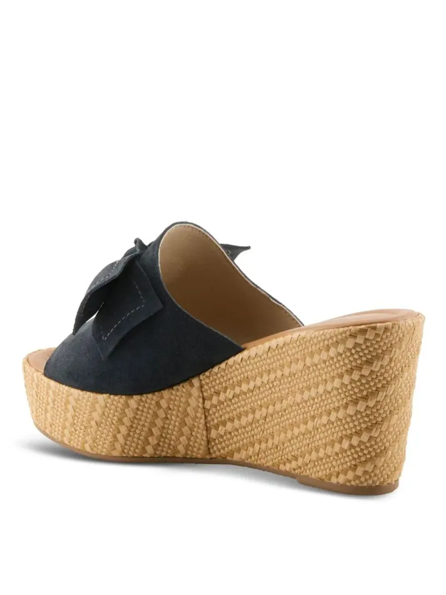 Босоножки-танкетки из замши с бантом Ellyn-Woven Spring Step — изображение 7 из 7, темно-синий