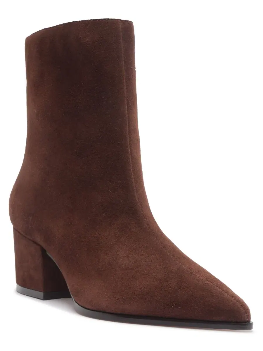 Ботильоны Ally Mid Block Pointed Toe Dress Booties Arezzo — изображение 1 из 5, какао