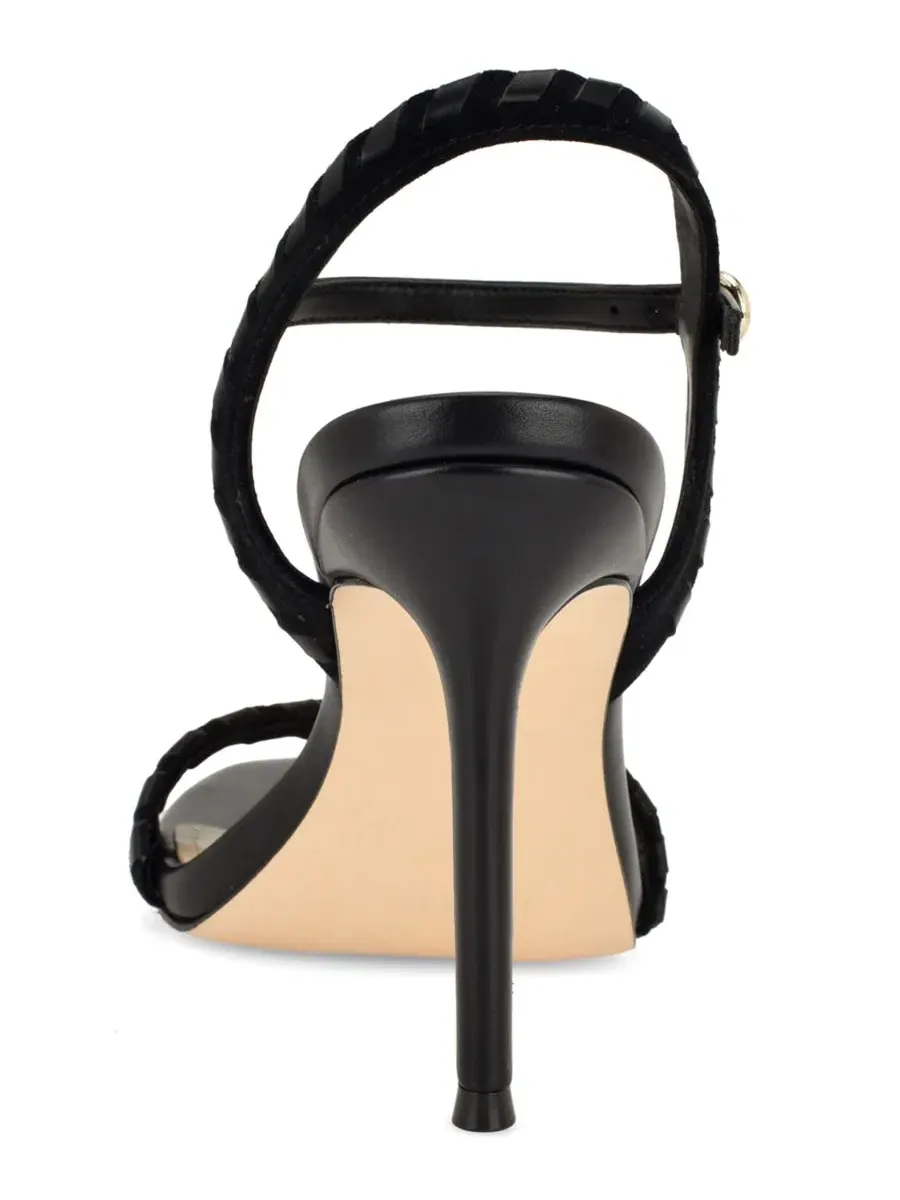 Босоножки-стилетто с ремешком на щиколотке и декоративной строчкой Maora Whipstitch Ankle Strap — изображение 3 из 5, черный