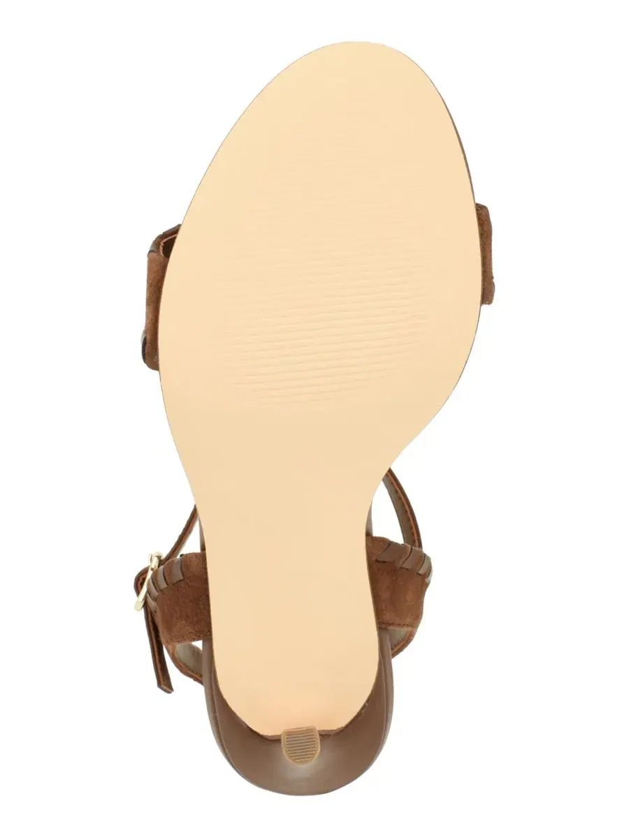 Босоножки на каблуке с ремешком на щиколотке Maora Whipstitch Nine West — изображение 5 из 5, коричневый
