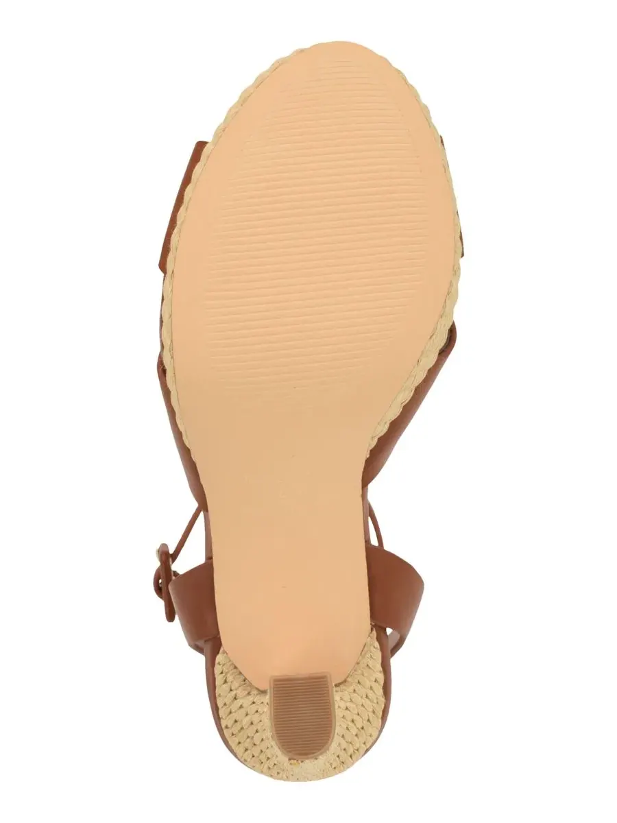 Женские сандалии Weston Criss-Cross на высоком блочном каблуке и платформе Nine West — изображение 5 из 5, коричневый