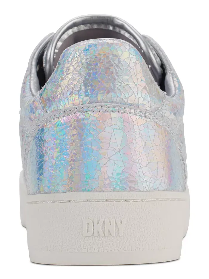 Женские кроссовки Oriel на шнуровке с низким верхом и стеганым верхом DKNY — изображение 3 из 5, серебряный