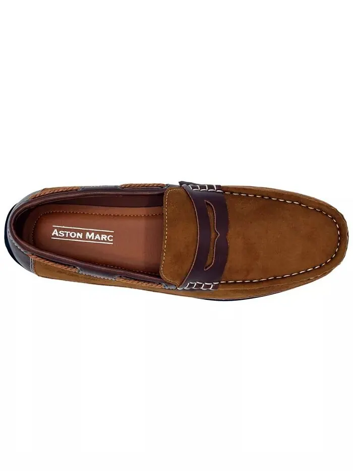 Мужские мокасины для вождения Penny Aston Marc — изображение 6 из 13, бежевый