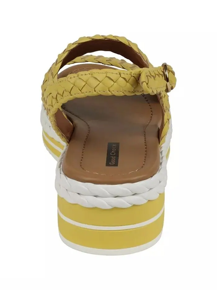Женские сандалии Gallante на платформе с двойной ремешком и пяткой на пятке GC Shoes — изображение 3 из 5, желтый