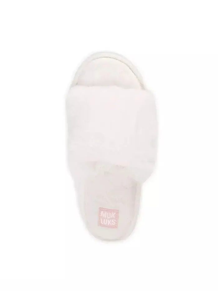 Женские тапочки Sariah Slide MUK LUKS — изображение 4 из 6, белый