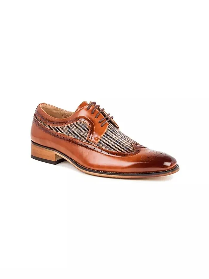 Мужские двухцветные туфли-броги Wing Tip Gino Vitale