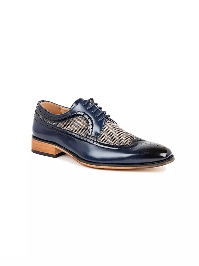 Мужские двухцветные туфли-броги Wing Tip Gino Vitale