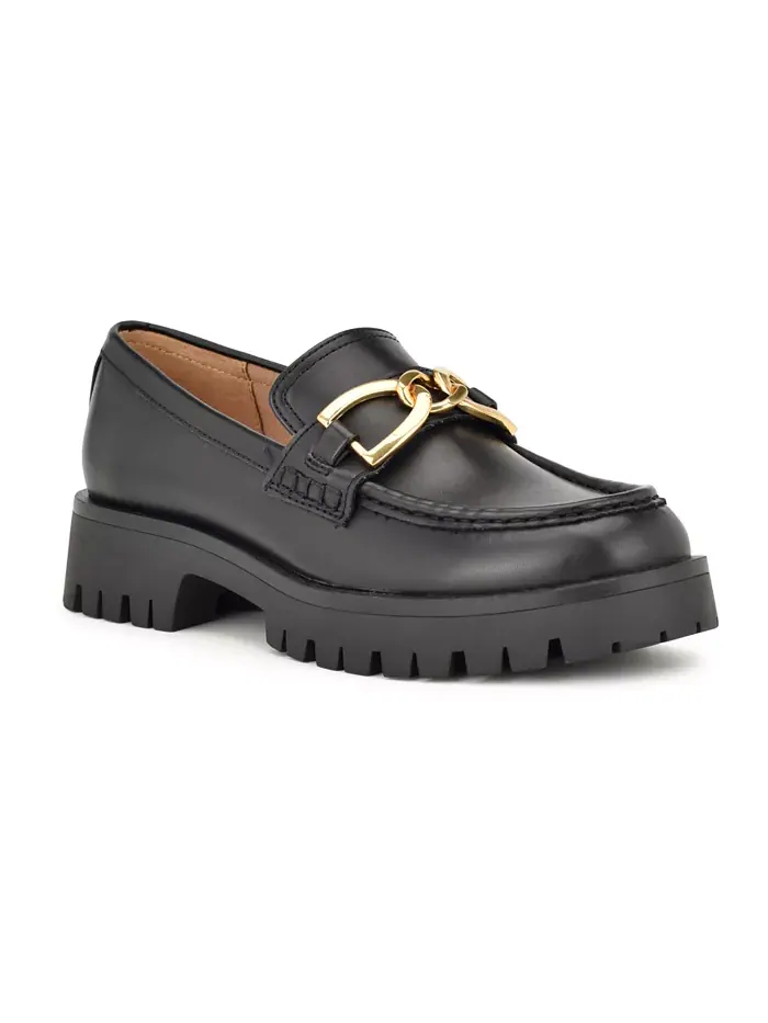 Женские лоферы Gables Chain на массивной подошве Nine West — изображение 1 из 5, черный
