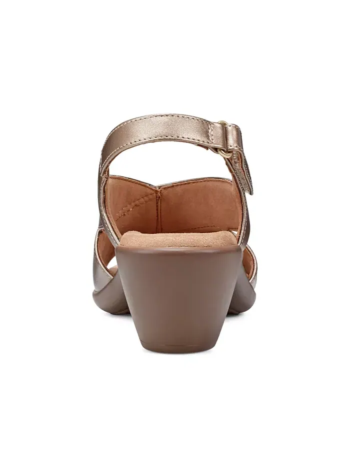 Сандалии Chantal Crisscross на низком каблуке из кожи Easy Spirit — изображение 3 из 5, золотистый