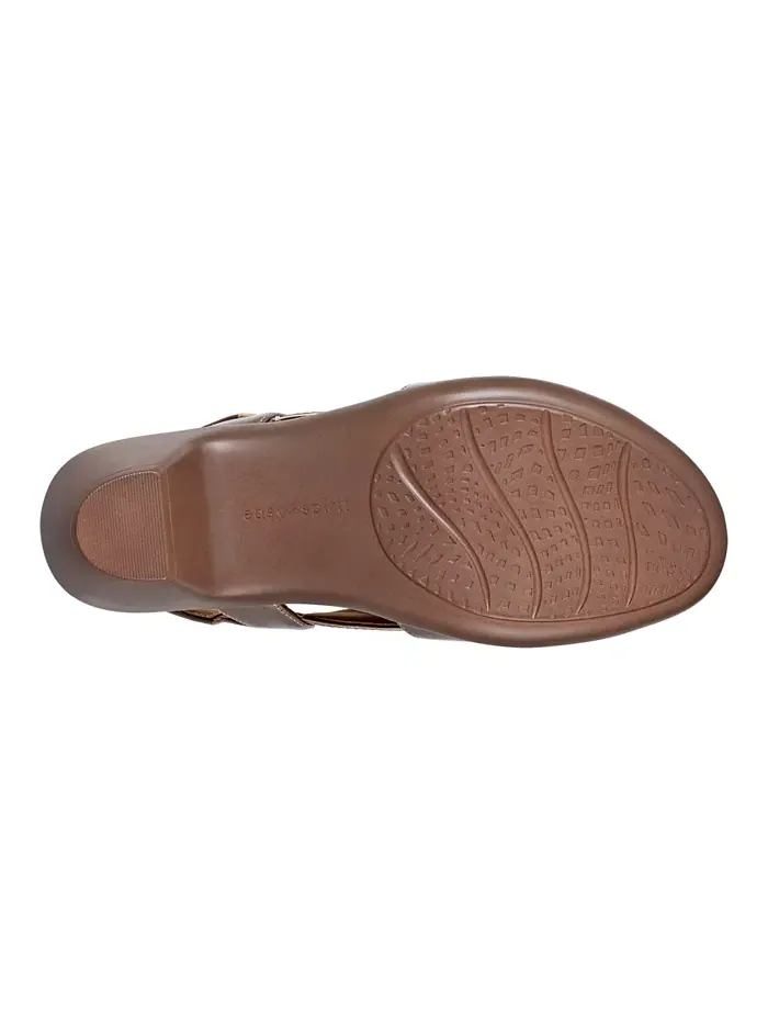 Сандалии Chantal Crisscross на низком каблуке из кожи Easy Spirit — изображение 5 из 5, золотистый