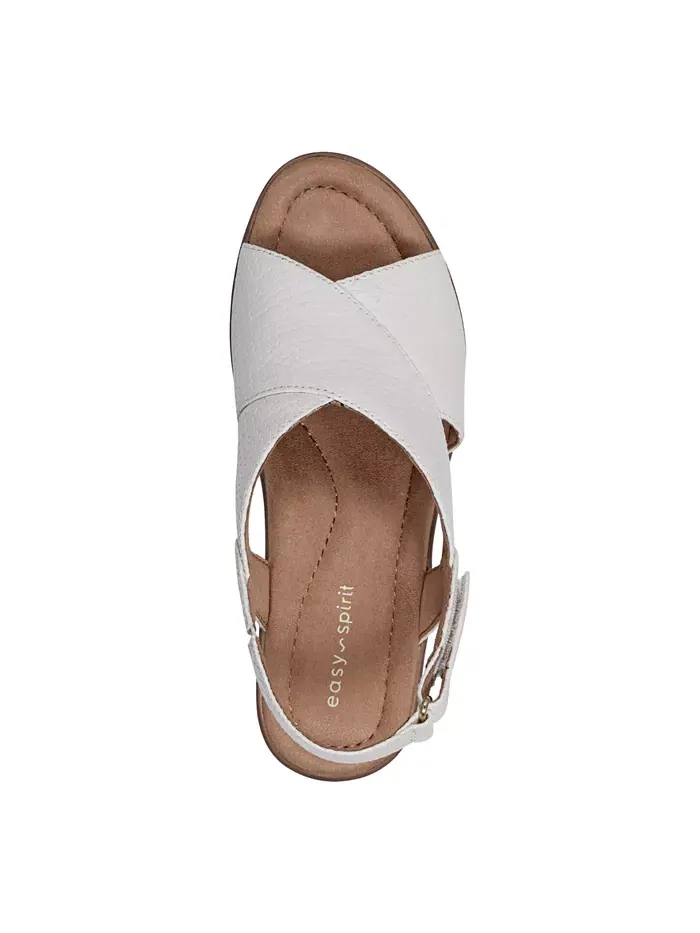 Сандалии Chantal Crisscross на низком каблуке из кожи Easy Spirit — изображение 4 из 5, белый