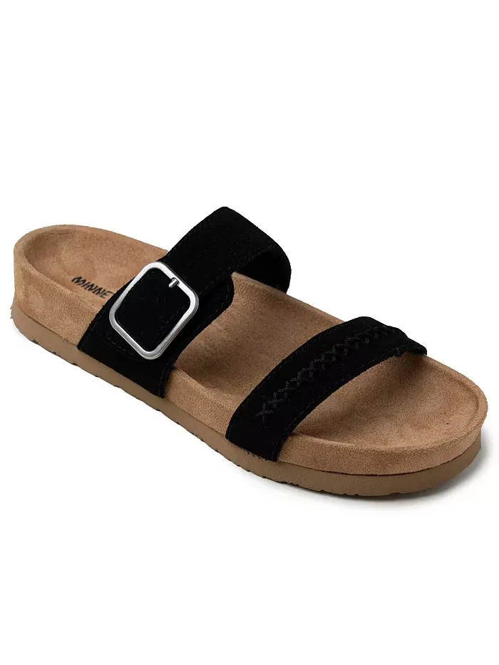 Женские сандалии Gideon на 2 ремешках с пряжками из замши Minnetonka — черный