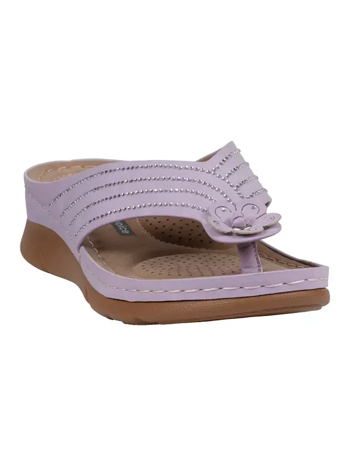 Женские плоские сандалии Amari Flower на тонкой подошве GC Shoes — изображение 1 из 5, фиолетовый