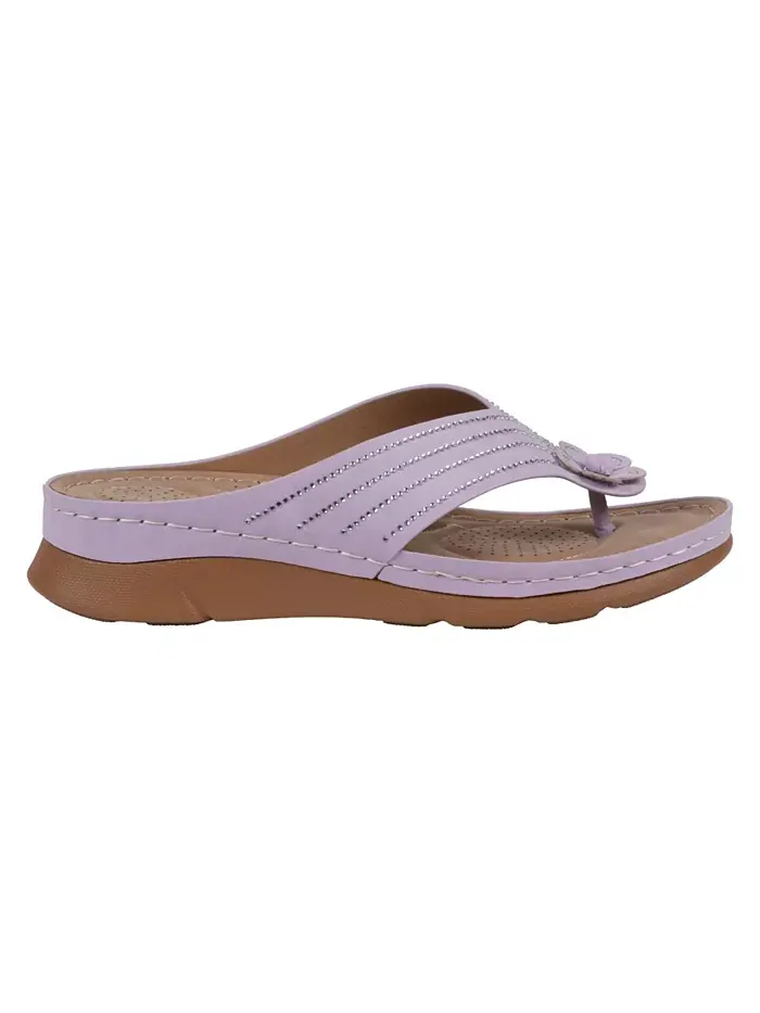 Женские плоские сандалии Amari Flower на тонкой подошве GC Shoes — изображение 2 из 5, фиолетовый
