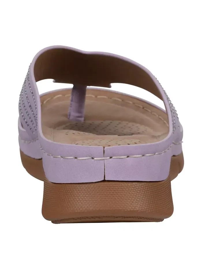 Женские плоские сандалии Amari Flower на тонкой подошве GC Shoes — изображение 3 из 5, фиолетовый