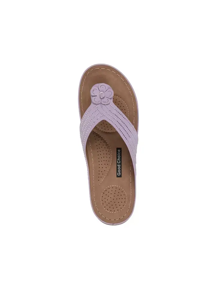 Женские плоские сандалии Amari Flower на тонкой подошве GC Shoes — изображение 4 из 5, фиолетовый