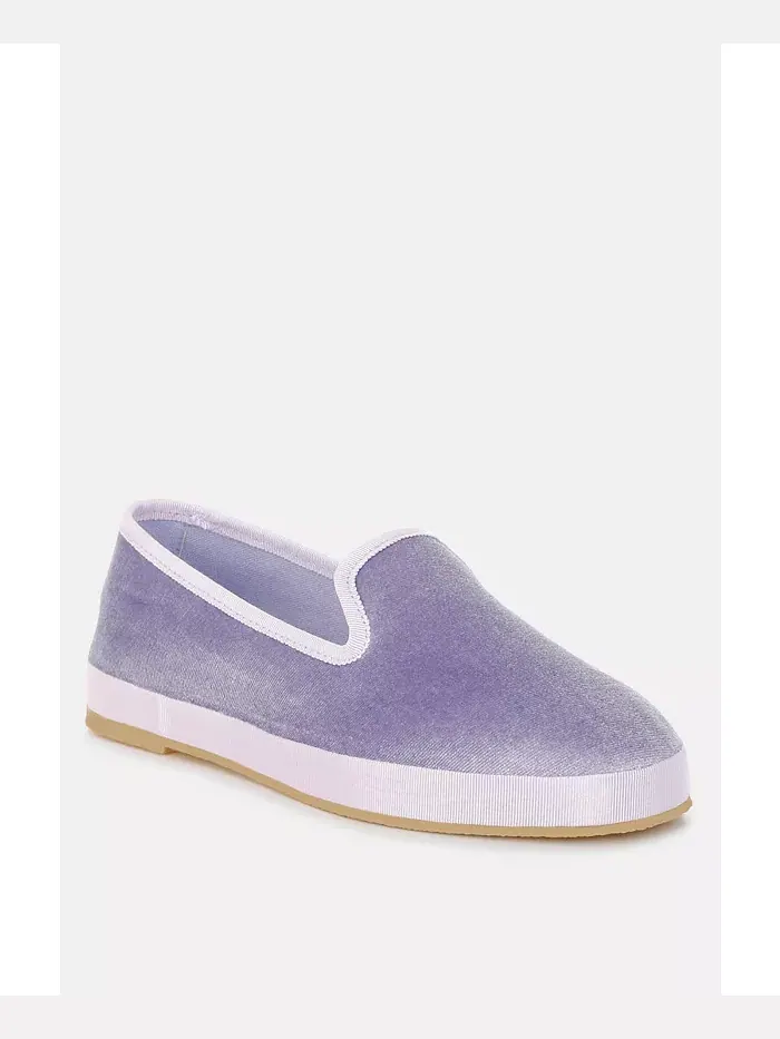 Saba Velvet Round Toe Slip-On Loafers для женщин London Rag — изображение 2 из 7, фиолетовый