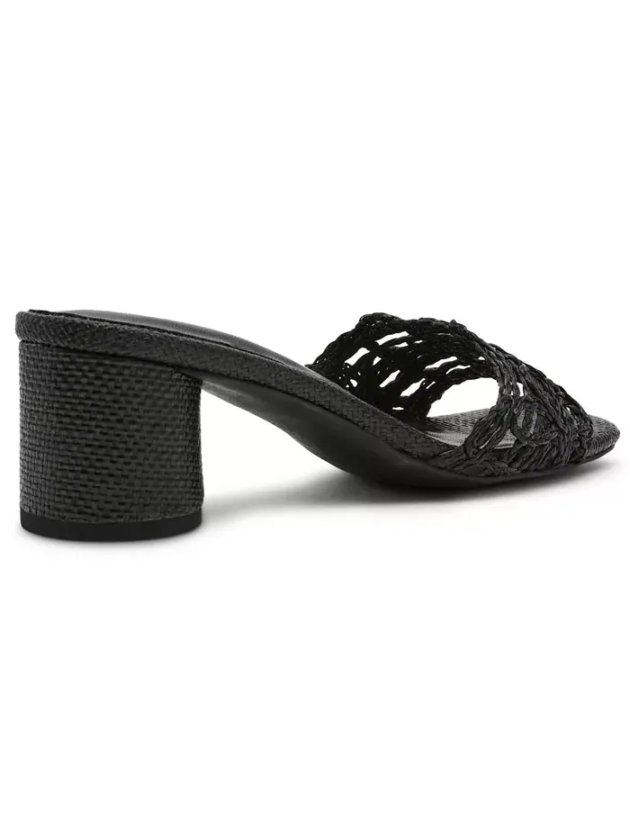 Женские босоножки Flores из рафии на блочном каблуке Anne Klein — изображение 2 из 6, черный
